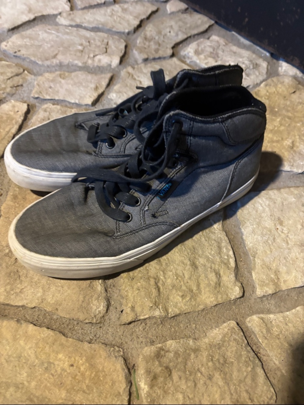 Men's Vans Dark Gray High-Top Canvas Sneakers